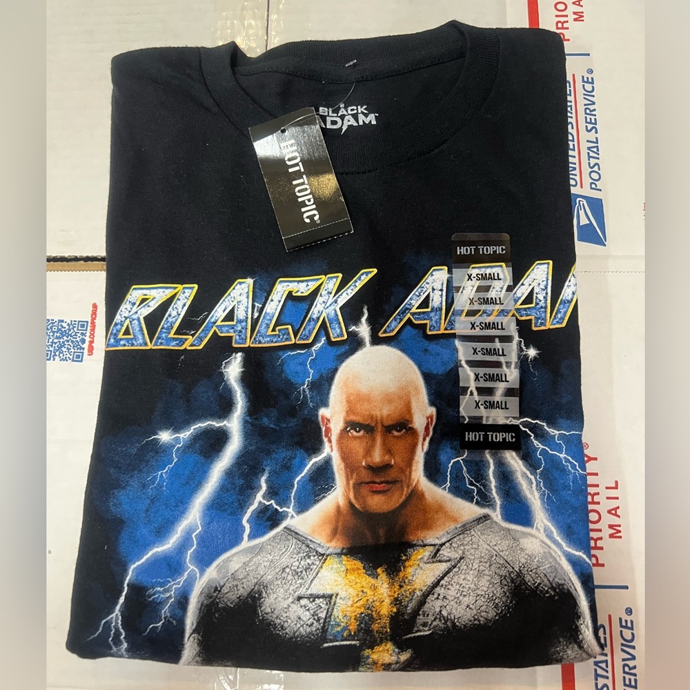Hot Topic Black Adam Tee - Black and Blue